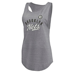 Brooklyn Nets Women's Quality Time Open Scoop Neck Tri-Blend Tank Top Heathered Gray - Fanatics outlet
