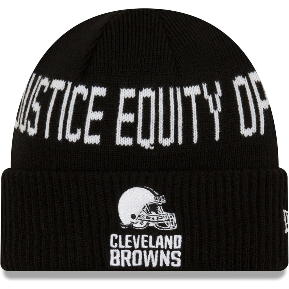 Cleveland Browns New Era Team Social Justice Cuffed Knit Hat - Black Hats