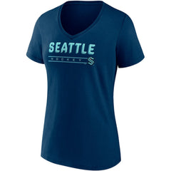 Seattle Kraken Fanatics Women's Parent 2-Pack V-Neck T-Shirt Set - Deep Sea Blue/Gray | US 4444044