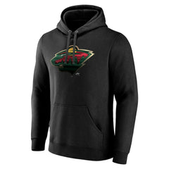 Minnesota Wild Personalized Midnight Mascot Logo Pullover Hoodie - Black | US 4444391