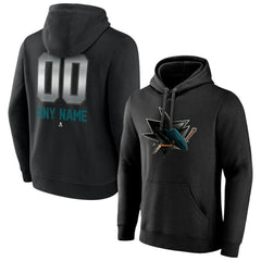 San Jose Sharks Personalized Midnight Mascot Logo Pullover Hoodie - Black | US 4444399