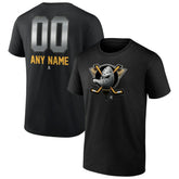 Anaheim Ducks Personalized Midnight Mascot Logo T-Shirt - Black | US 4444408