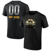 Boston Bruins Personalized Midnight Mascot Logo T-Shirt - Black | US 4444410