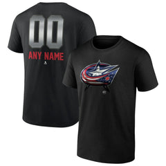 Columbus Blue Jackets Personalized Midnight Mascot Logo T-Shirt - Black | US 4444414