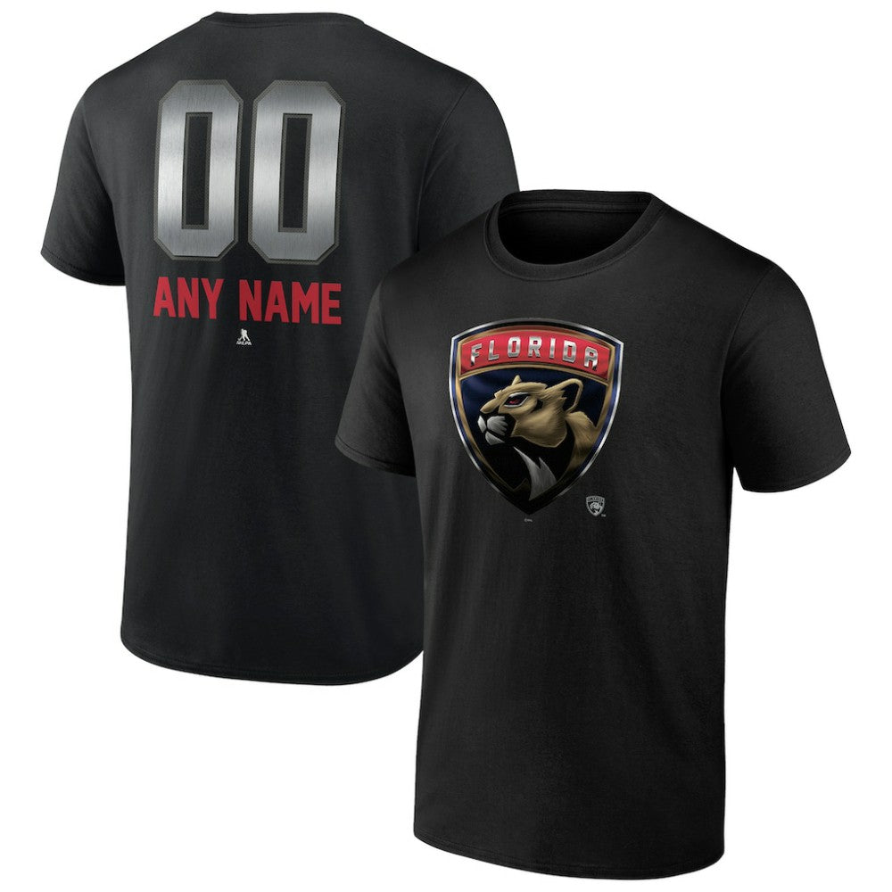 Florida Panthers Personalized Midnight Mascot Logo T-Shirt - Black | US 4444418