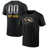 Pittsburgh Penguins Personalized Midnight Mascot Logo T-Shirt - Black | US 4444427