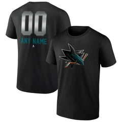San Jose Sharks Personalized Midnight Mascot Logo T-Shirt - Black | US 4444428