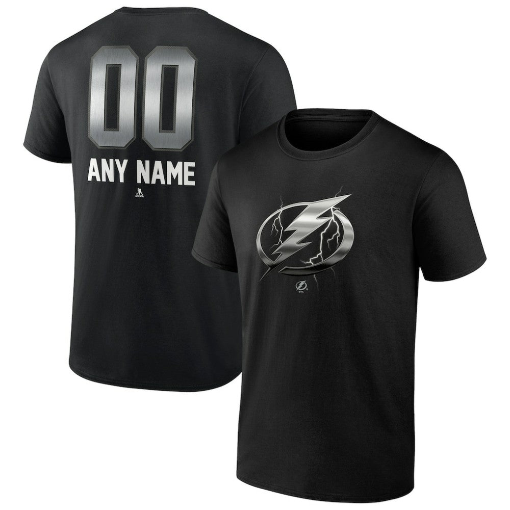 Tampa Bay Lightning Personalized Midnight Mascot Logo T-Shirt - Black | US 4444430