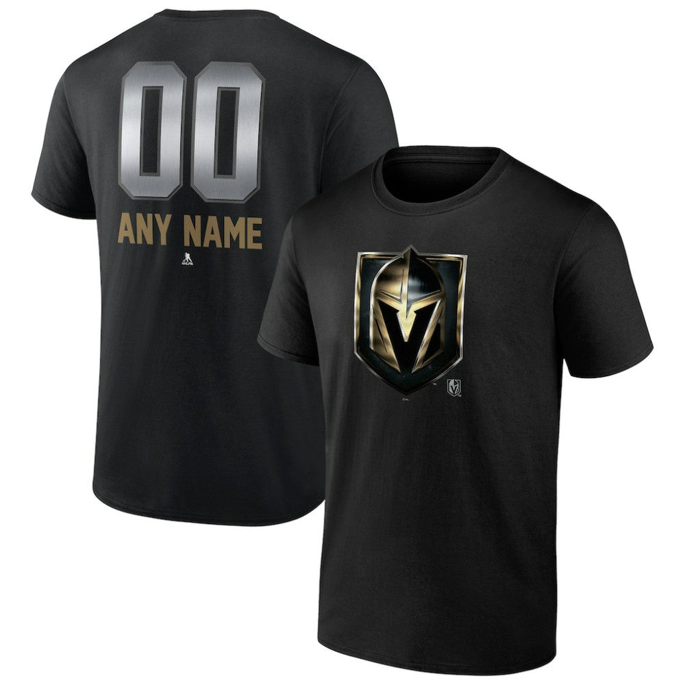 Vegas Golden Knights Personalized Midnight Mascot Logo T-Shirt - Black | US 4444433