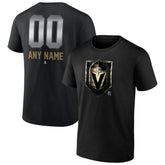 Vegas Golden Knights Personalized Midnight Mascot Logo T-Shirt - Black | US 4444433