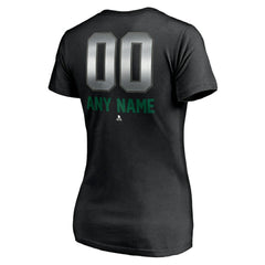 Dallas Stars Women's Personalized Midnight Mascot Logo V-Neck T-Shirt - Black | US 4444443