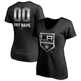 Los Angeles Kings Women's Personalized Midnight Mascot Logo V-Neck T-Shirt - Black | US 4444447