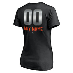 New York Islanders Women's Personalized Midnight Mascot Logo V-Neck T-Shirt - Black | US 4444452