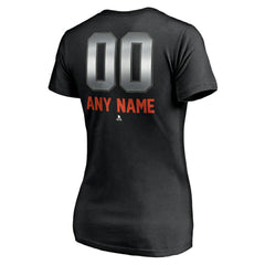 Philadelphia Flyers Women's Personalized Midnight Mascot Logo V-Neck T-Shirt - Black | US 4444454