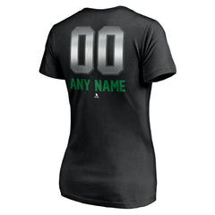 Vancouver Canucks Women's Personalized Midnight Mascot Logo V-Neck T-Shirt - Black | US 4444460