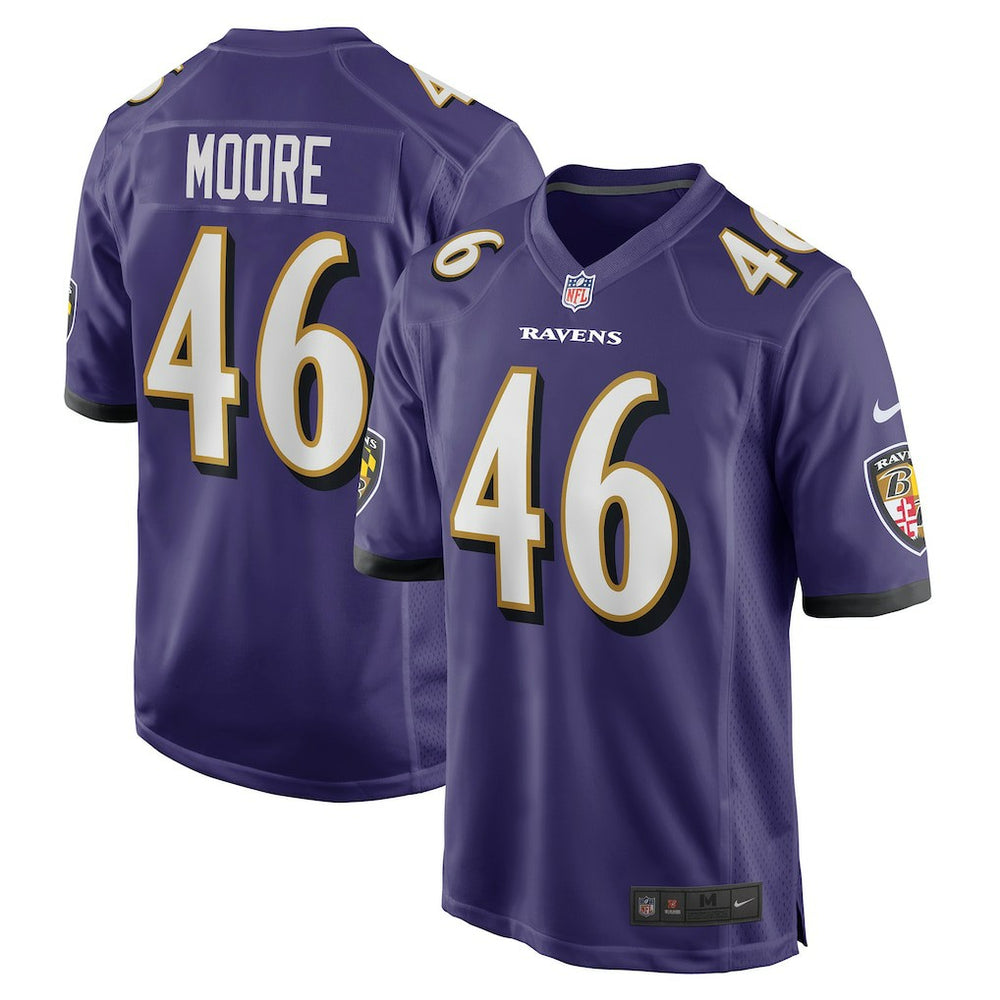 Nick Moore Baltimore Ravens Game Jersey - Purple Jerseys