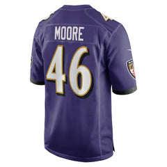 Nick Moore Baltimore Ravens Game Jersey - Purple Jerseys