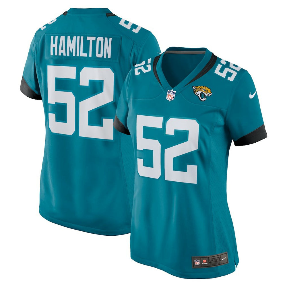 DaVon Hamilton Jacksonville Jaguars Women's Game Jersey - Teal Jerseys