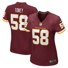 Shaka Toney Washington Football Team Women's Game Jersey - Burgundy Jerseys