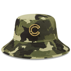 Chicago Cubs New Era 2022 Armed Forces Day Bucket Hat - Camo Hats
