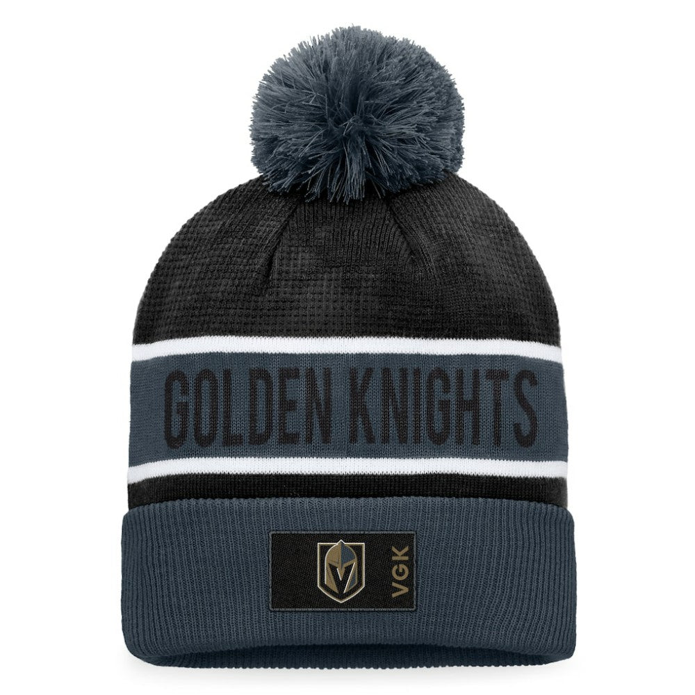 Vegas Golden Knights Fanatics Authentic Pro Rink Cuffed Knit Hat with Pom - Gray/Black | US 4464864