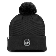 Chicago Blackhawks Fanatics Women's Authentic Pro Road Cuffed Knit Hat with Pom - Black | US 4465275