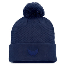 Washington Capitals Fanatics Women's Authentic Pro Road Cuffed Knit Hat with Pom - Navy | US 4465295