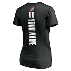 Portland Trail Blazers Women's Personalized Playmaker Team V-Neck T-Shirt Black
