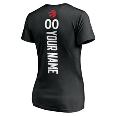Toronto Raptors Women's Personalized Playmaker Team V-Neck T-Shirt Black
