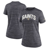 New Orleans Saints Women's Sideline Velocity Lockup Performance T-Shirt - Black T-shirts