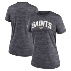New Orleans Saints Women's Sideline Velocity Lockup Performance T-Shirt - Black T-shirts