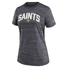 New Orleans Saints Women's Sideline Velocity Lockup Performance T-Shirt - Black T-shirts