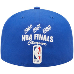 Philadelphia 76ers 3x NBA Finals Champions Crown 59FIFTY Fitted Hat Royal - New Era
