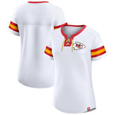 Kansas City Chiefs Women's Sunday Best Lace-Up T-Shirt - White T-shirts