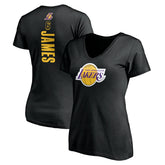 LeBron James Los Angeles Lakers Women's #6 Playmaker Name & Number V-Neck T-Shirt Black outlet