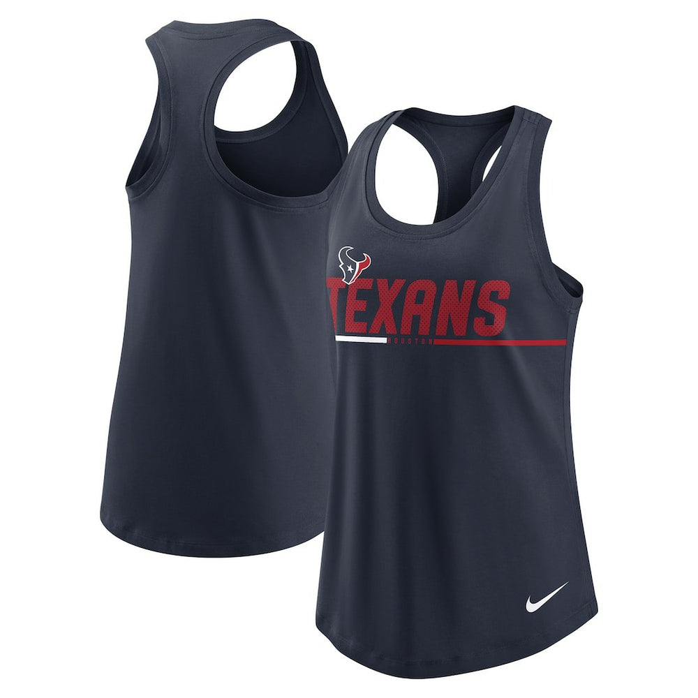 Houston Texans Women's Team Name City Tri-Blend Racerback Tank Top - Navy Tops