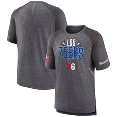 Philadelphia 76ers 2022 Noches Ene-Be-A Core Shooting Raglan T-Shirt Heathered Gray - Fanatics