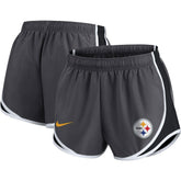 Pittsburgh Steelers Women's Plus Size Logo Performance Tempo Shorts - Charcoal Shorts
