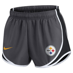 Pittsburgh Steelers Women's Plus Size Logo Performance Tempo Shorts - Charcoal Shorts