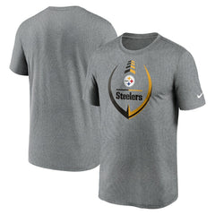 Pittsburgh Steelers Icon Legend Performance T-Shirt - Heathered Gray T-shirts