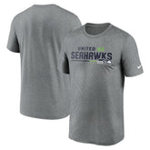 Seattle Seahawks Legend Team Shoutout Performance T-Shirt - Heather Gray T-shirts