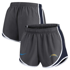 Los Angeles Chargers Women's Team Logo Performance Tempo Shorts - Charcoal Shorts