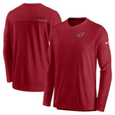 Arizona Cardinals Sideline Coach Chevron Lock Up Long Sleeve V-Neck Performance T-Shirt - Cardinal T-shirts