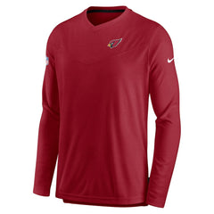 Arizona Cardinals Sideline Coach Chevron Lock Up Long Sleeve V-Neck Performance T-Shirt - Cardinal T-shirts