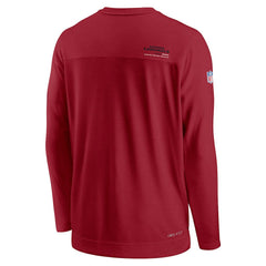 Arizona Cardinals Sideline Coach Chevron Lock Up Long Sleeve V-Neck Performance T-Shirt - Cardinal T-shirts