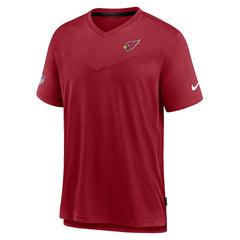 Arizona Cardinals Sideline Coach Chevron Lock Up Logo V-Neck Performance T-Shirt - Cardinal T-shirts