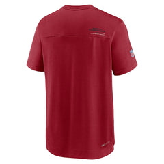 Arizona Cardinals Sideline Coach Chevron Lock Up Logo V-Neck Performance T-Shirt - Cardinal T-shirts