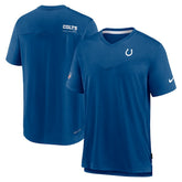 Indianapolis Colts Sideline Coach Chevron Lock Up Logo V-Neck Performance T-Shirt - Royal T-shirts