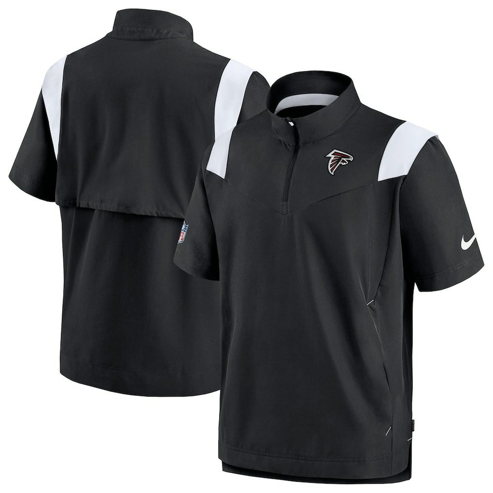 Atlanta Falcons Sideline Coaches Chevron Lockup Pullover Top - Black Pullover