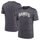 New Orleans Saints Sideline Velocity Athletic Stack Performance T-Shirt - Black T-shirts